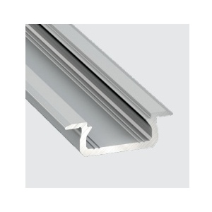 TIPO Z PFA2197+SO. - Perfil alum. Linha Basic Encastrar 22x6x2000mm C/ Difusor Semi-Opalino 1un