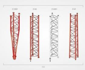 Transition Section Tower 550 → 450 Zinc+Red 3m