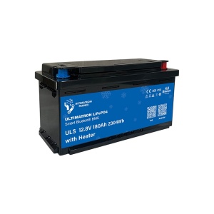 ULS-12-180H - Bateria de lítio LiFePO4 - 12,8 V - 180 Ah - Bluetooth - Aquecimento sob o assento - Ultimatron