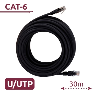 UTP Cable - Ethernet - RJ45 Connectors - Category 6 - 30 m - Black color