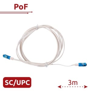 V-SOL - Cabo PoF - Permite injetar dados e alimentação por fibra - Conector SC UPC simplex - Comprimento 3m