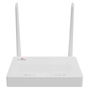 V-SOL Router ONT Wi-Fi 5 - 1X PON 4x LAN RJ45 GE 1x RJ11 1x CATV - 802.11ac 2x2 de banda dupla 2.4 e 5GHz - Ideal para FTTH doméstico e empresarial