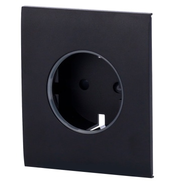 Zentrale Abdeckung für Smart Plug und Typ F – kompatibel mit AJ-OUTLETCORE-SMART – LED-Anzeige für Steckdosenstatus und Stromverbrauch – Touch-Taste für manuelle Steuerung – LED-Feedback – Farbe Schwarz