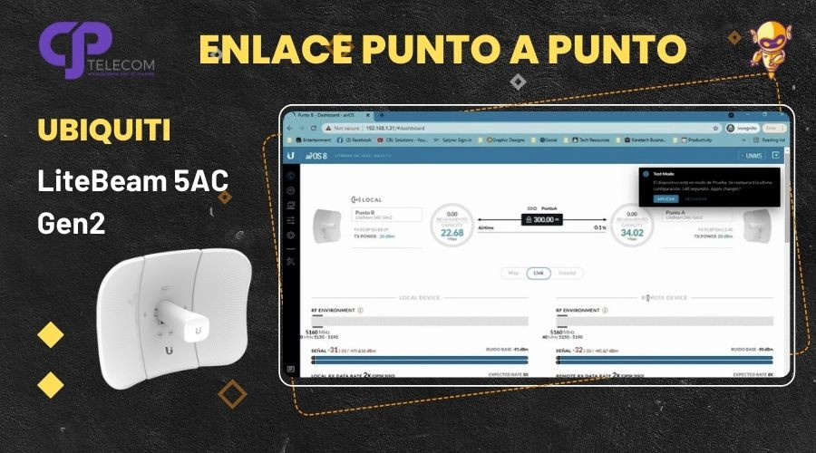 Enlace punto a punto con antena LiteBeam 5AC Gen2 en AirOS de Ubiquiti Networks
