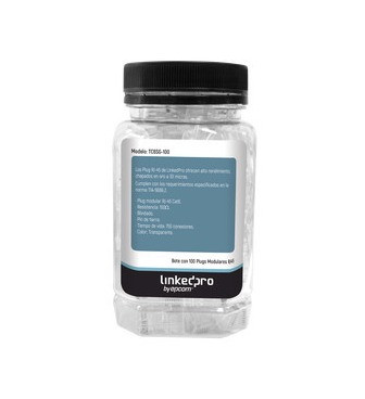 LINKEDPRO BY EPCOM: TC6SG-100 Bote con 100 Piezas de Plug Modular RJ45 Cat6