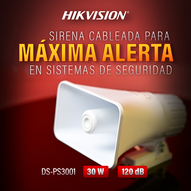Máxima alerta en sistemas de seguridad con DSPS3001: conoce la sirena cableada de Hikvision