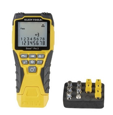 KLEIN TOOLS: VDV-501-851 Kit Scout™ Pro 3 Probador de Cables de Voz (RJ11/12), de Datos (RJ45) y de Video (Coaxial con conector F)