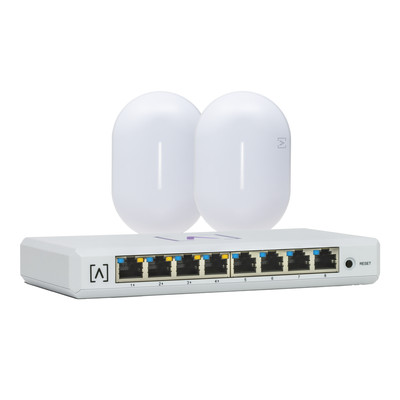 Kit de lanzamiento Alta Labs Incluye 1 Switch PoE S8POE y 2 Puntos de Acceso WiFi 6 AP6PRO Bloqueo de Contenido y Administración en la Nube/App Gratuita ALTA-S8-KIT - ALTA LABS