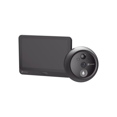 EZVIZ CS-HP4 Videoportero Con Mirilla y Pantalla Wi-Fi de Bateria  Recargable / Para Instalarse en Puerta / Camara 1080P / Sensor PIR /  Deteccion de Movimiento / Audio de Dos Vias / Uso en Interior