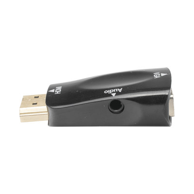 EPCOM POWERLINE HDMI-VGA Adaptador (Convertidor) HDMI a VGA / HDMI Macho a  VGA Hembra / Resolucion 1920x1080 60Hz / Adaptador de Audio de 3.5 mm /  Chapado en Niquel
