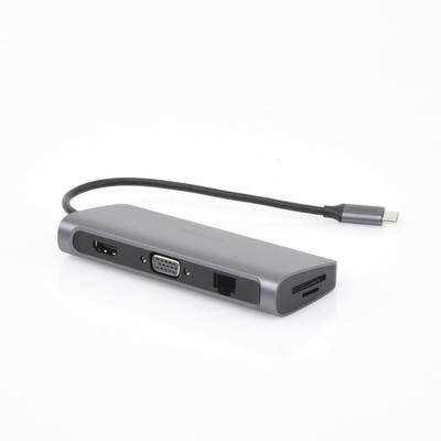 UGREEN 15495 HUB USB-C (Docking Revodok) 5 en 1 / 1 USB-A 3.0 (5Gbps) / 2  USB-A 2.0 (5Gbps) / HDMI 2.0 4K30Hz / USB-C PD Carga 100W / Cable Trenzado  Duradero / Carcasa de Aluminio.