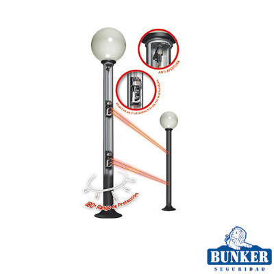 BUNKER SEGURIDAD MALTA Carcasa ultra resistente y elegante tipo farola ideal para sensores fotoelectricos/ Requiere PCGLOBE (no incluido).