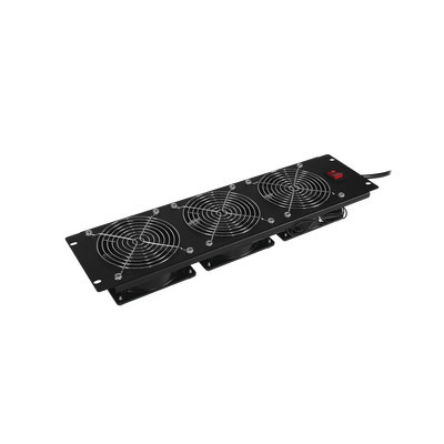 CYBERPOWER CRA11003 Kit de 3 Ventiladores para Montaje en Rack de 19 in Alimentacion 120 Vca con Plug NEMA 5-15P 3 UR Color Negro