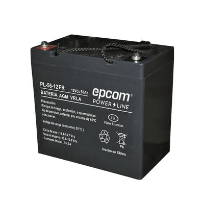 EPCOM POWERLINE PL-5512-FR Bateria de ciclo profundo AGM/VRLA 12 Vcc; 55 Ah UL CON RETARDO A LA FLAMA