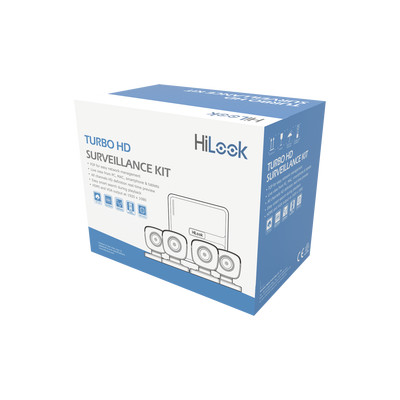 HiLook by HIKVISION KIT7204BP(C) KIT TurboHD 720p / DVR 4 canales / 4 Camaras Bala de Policarbonato / 4 Cables 18 Mts / 1 Fuente de Poder Profesional