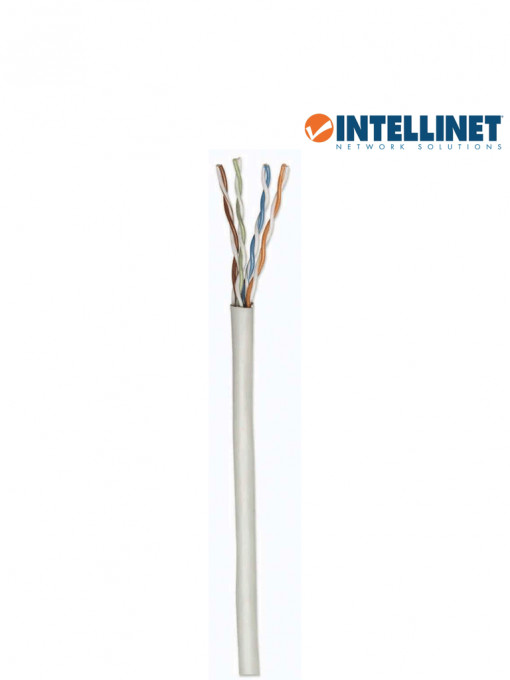 INTELLINET ITL2640002 INTELLINET 334136 Bobina de Cable UTP Cat6 Solida 100% cobre 305 m de cable UTP Filamento solido CM Certificable Gris
