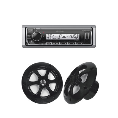 JVC KENWOOD KE/1613MRB Kit de estereo con Bluetooth KMR-M332BT mas Par de bocinas KFC-1613MRB