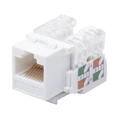 LINKEDPRO BY EPCOM LP-KJ-601-WH Modulo Jack Keystone Cat6 con terminacion 110 (Punchdown) para faceplate - Color Blanco
