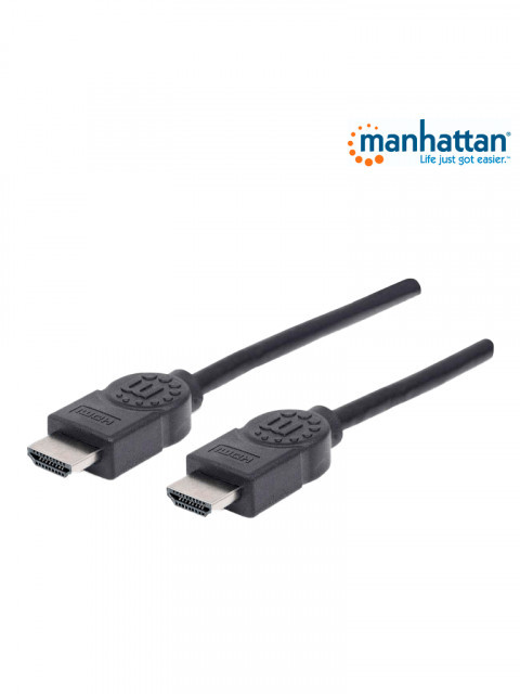 MANHATTAN 323246 MANHATTAN 323246 - Cable HDMI de Alta Velocidad de 10 Metros/ Resolucion 4k30Hz/ Soprota 3D y Canal de Ethernet de 100 Mbps/ HDMI Macho a Macho/ Soporta Canal de Retorno de Audio (ARC