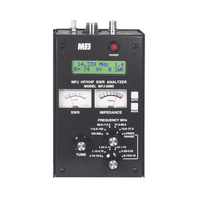 MFJ MFJ-259D Analizador de Antena en rango de 0.53 a 230 MHz con analizador de SWR lectura de impedancia factor de velocidad y mas...