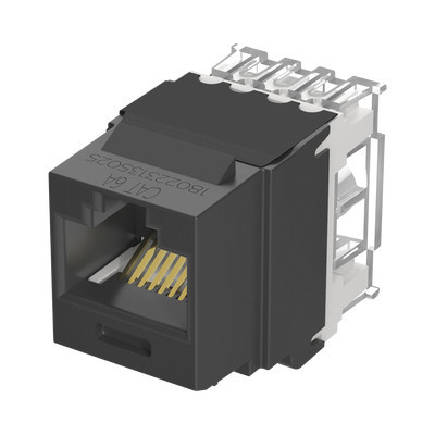 PANDUIT NK6X88MBL Conector Jack Estilo 110 (de Impacto) Tipo Keystone Categoria 6A de 8 posiciones y 8 cables Color Negro