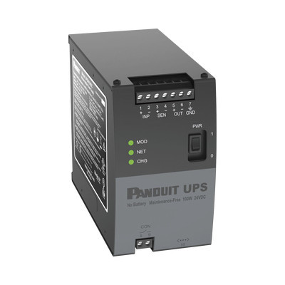 PANDUIT UPS00100DC UPS Industrial de 100 Watts 24 Vcd de Entrada Instalacion en Riel DIN Estandar de 35mm Temperatura de operacion de -40 a 60 C