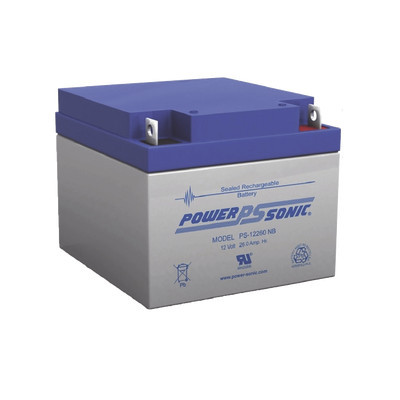 POWER SONIC PS-12260-NB Bateria de Respaldo UL de 12V 26AH / Ideal para Sistemas de Deteccion de Incendio / Control de Acceso / Intrusion / Videovigilancia / Terminales Tipo NB