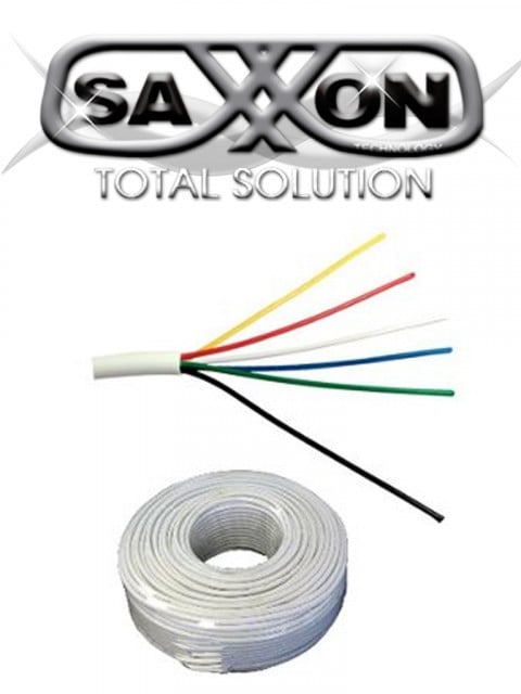 SAXXON OWAC6100J SAXXON OWAC6100J - Cable de alarma / 6 Conductores / CCA/ Calibre 22 AWG / 100 Metros / Recomendable para control de acceso / Videoportero / Audio / Reforzado