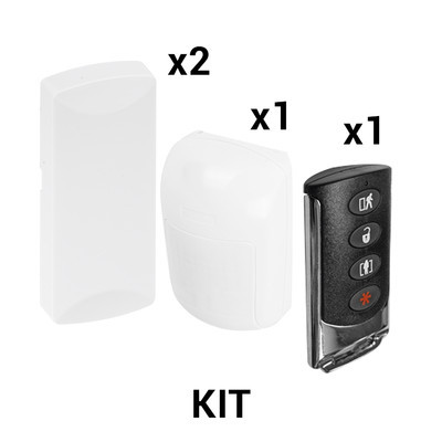 SFIRE KIT-RF-SFIRE-2 KIT Basico Sensores Inalambricos - Incluye 2 Contactos Magneticos 1 PIR y 1 Llavero - Compatibles con Honeywell y PRO4GLTEM
