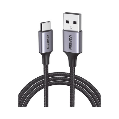 UGREEN 60128 Cable USB A a USB C / 2 Metros / Carcasa de Aluminio / Nylon Trenzado / Transferencia de Datos Hasta 480 Mbps / Soporta Carga Rapida de hasta 60W 20V 3A