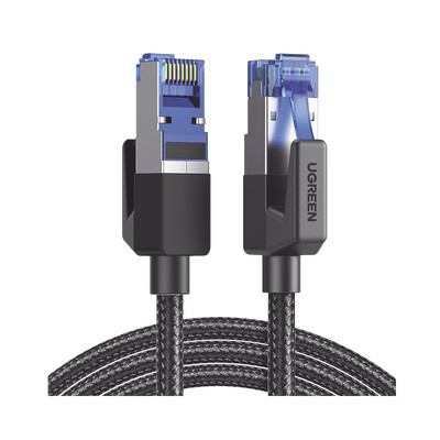 UGREEN 80431 Cable Ethernet Cat8 CLASSF/FTP Redondo con Malla de Nylon 2 Metros