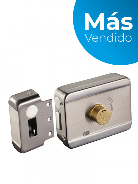 YLI ABK-703B-S YLI ABK703BS - Cerradura inteligente anti impacto cuenta con juego de 3 llaves sensor con luz LED de status o correcto cerrado apertura con pulso voltaje de 12VDC /