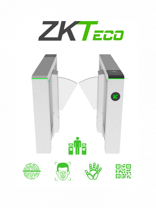 ZKTECO MARS-F1000 ZKTECO MARSF1000 - Barrera Peatonal Tipo Flap Bidireccional / Motor Brushless / 20 a 25 Aperturas x Minuto / Carril De 60 Centimetros/
