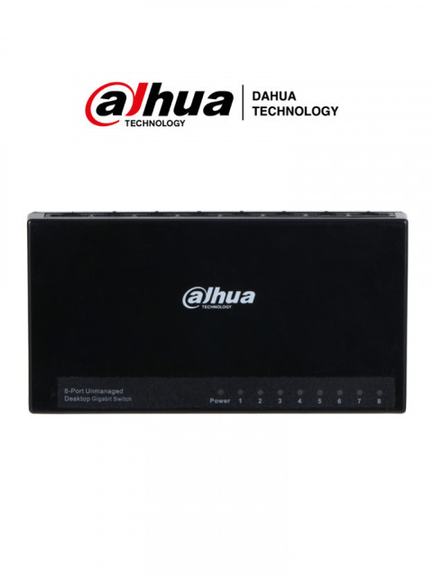 DAHUA DH-PFS3008-8GT-L DAHUA DH-PFS3008-8GT-L - Switch para Escritorio 8 Puertos/ Gigabit Ethernet/ 10/100/1000/ Diseno Compacto/ Capa 2/ switching 16 Gbps/ Velocidad de Reenvio de paquetes11.9 Mbps/
