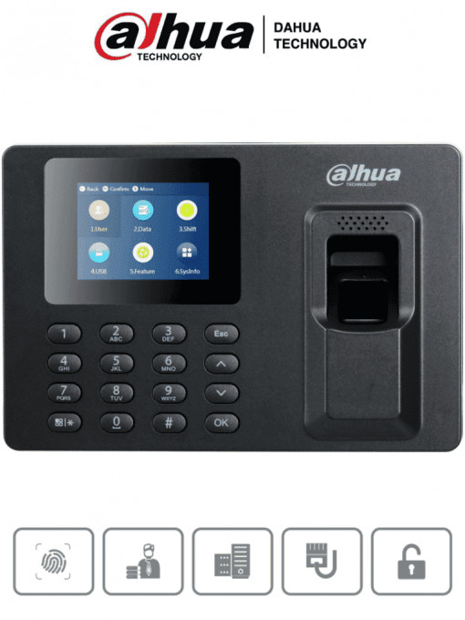 DAHUA DHI-ASA1222E-S DAHUA ASA1222E-S - Control de Asistencia con Pantalla a Color de 2.4 Pulgadas/ 2 000 Huellas/ 1000 Usuarios y 100 000 Registros/ Comunicacion TCP/IP/ Soporta Passwords/ Puerto USB