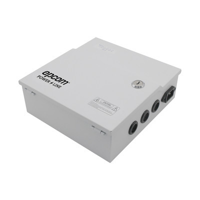EPCOM POWERLINE PLK12DC4ABK Fuente de Poder Profesional de 12 Vcc 4 A / Soporta 4 Camaras / Capacidad de Bateria de Respaldo (No Incluida) / Voltaje de Entrada 96-264 Vca