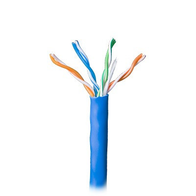 HONEYWELL HOME RESIDEO 5078-1106/1000 Bobina de cable par trenzado nivel 5 (CAT 5e) CMR de color azul de 4 pares de conductores solidos de cobre AWG 24 para aplicaciones de CCTV/Redes de datos/IP Mega