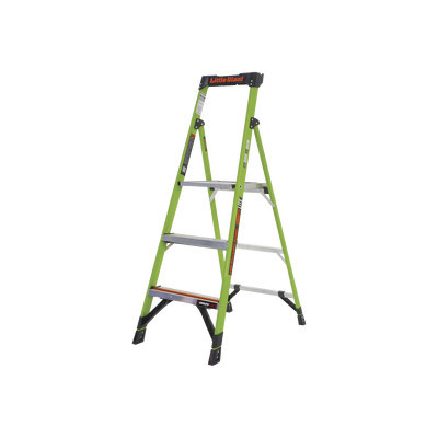 Little Giant Ladder Systems MIGHTYLITE-5-IA Escalera de Aluminio Fibra de Vidrio de 1.5m con Soporte para Herramienta. La Mas Liviana del Mundo (SKU 15365-001).