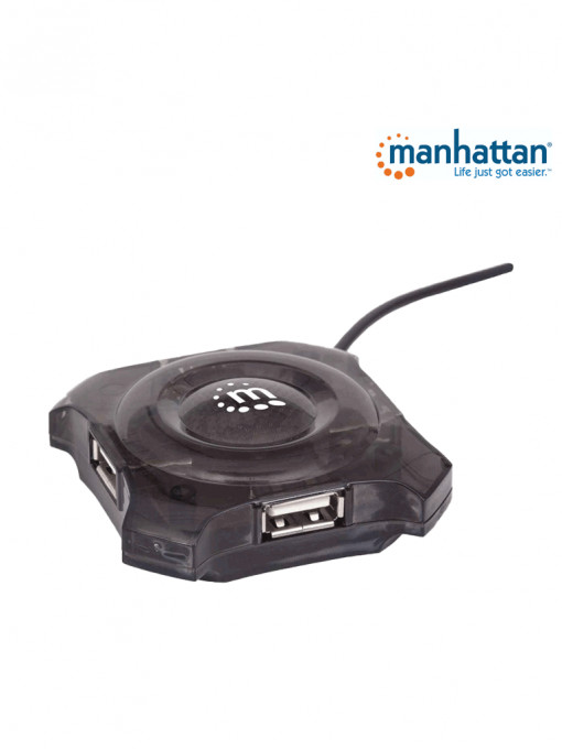 MANHATTAN MAN0560013 MANHATTAN 162272 - Mini Hub USB de 4 Puertos que Proveen Energia/ Soporta especificaciones USB 1.1/ Soporta Dispositivos y Puertos USB 2.0 (hasta 12 Mbps)/