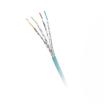 PANDUIT ISX6X04ATL-LED Bobina de Cable Blindado S/FTP Categoria 6A Uso Industrial con Resistencia al Aceite Rayos UV y Abrasion Multifilar (Flexible) Color Azul Cerceta Bobina de 500m