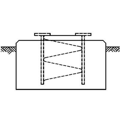 ROHN SSVSB5 Anclaje tipo Base Corta para Seccion SSV5N (Incluida en torres SS050HD90K y SS040HD90K).