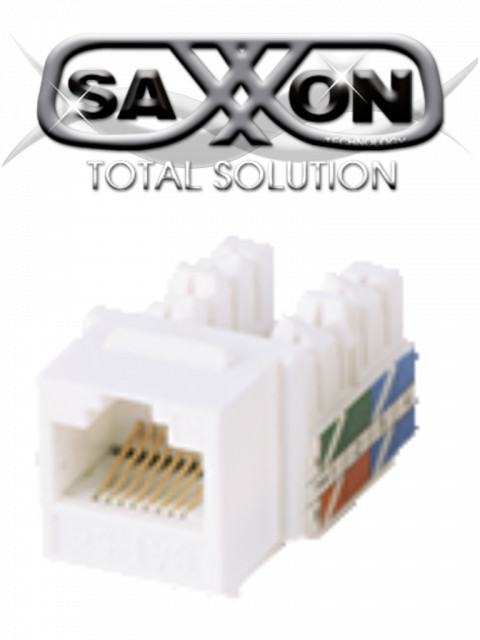 SAXXON M265-6A WHITE SAXXON M2656AW - Modulo jack keystone RJ45 / 8 Hilos / CAT 6A / Compatible con calibres AWG 22-26 / Color blanco