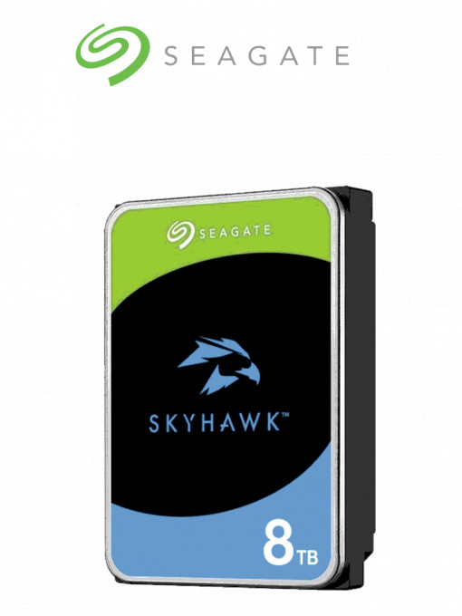 SEAGATE SEA1490016 SEAGATE ST8000VE001- Disco Duro de 8TB SkyHawk AI/ Especial para Videovigilancia/ Compatibles con DVRs y NVRs con IA/ Hasta 32 Canales con IA/ Hasta 64 Camaras/ 235MB/s/ Hasta 16 Ba