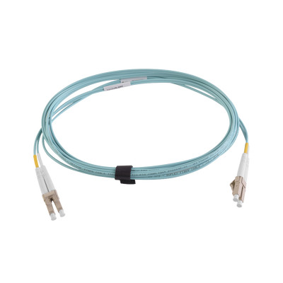 SIEMON FJ2-LCLC5V-01AQ Jumper de Fibra Optica Multimodo 50/125 XGLO OM4 LC-LC Duplex OFNR Color Aqua 1 Metro