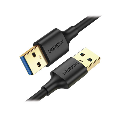 UGREEN 10370 Cable USB-A 3.0 a USB-A 3.0 / 1 Metro / Macho a Macho / Conector Niquelado / Nucleo de Cobre Estanado / Blindaje Multiple / Velocidad 5Gbps / No Requiere Controlador / Compatible con USB2