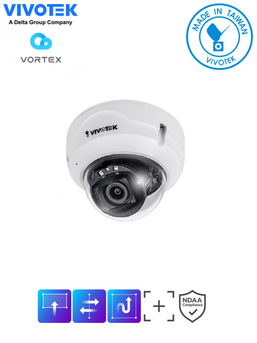 VIVOTEK VIV0040019 VIVOTEK FD839-EHTV - Camara IP VORTEX Essencial Series Domo Exterior 5 Megapixeles Lente Varifocal 2.8 - 10mm Microfono Integrado IR 30 mts WDR Pro IP66 IK10 NDAA Almacenam