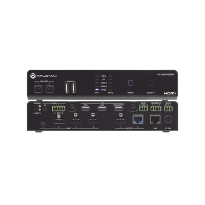 ATLONA AT-OME-MS52W-EU OMEGA 5X2 4K/UHD MULTIFORMAT MATRIX SWITCHER WITH WIRELESS CASTING HDMI USB-C DISPLAY PORT AND USB PASS THROUGH OVER HDBASET FOR EUROPE