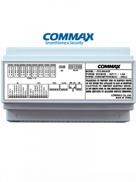 COMMAX CCU-208AGF COMMAX CCU208AGF - Distribuidor de piso para sistema de audio portero departamental/ 8 Intercomunicadores AP2SAG / Conexion a 2 hilos / 24 VDC/ Sistema Audiogate