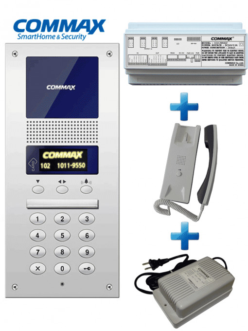 Kit de interfon con frente de calle y auricular conexión a 2 hilos Portero  + Telefono para Casa Interfon Kit