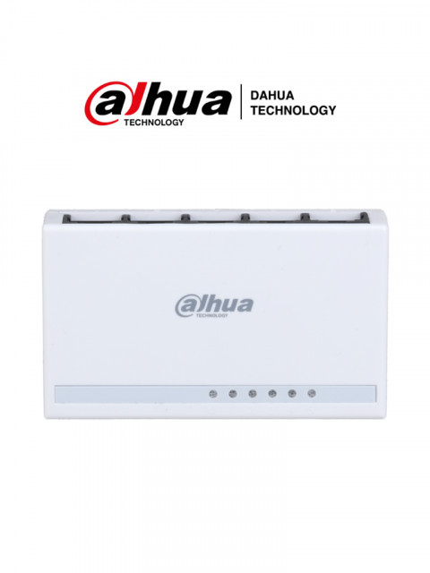 DAHUA DH-PFS3005-5ET-L DAHUA DH-PFS3005-5ET-L - Switch para Escritorio 5 Puertos/ Fast Ethernet 10/100/ Diseno Compacto/ Capa 2/ Switching 1 Gbps/ Velocidad de Reenvio de Paquetes 0.744 Mbps/